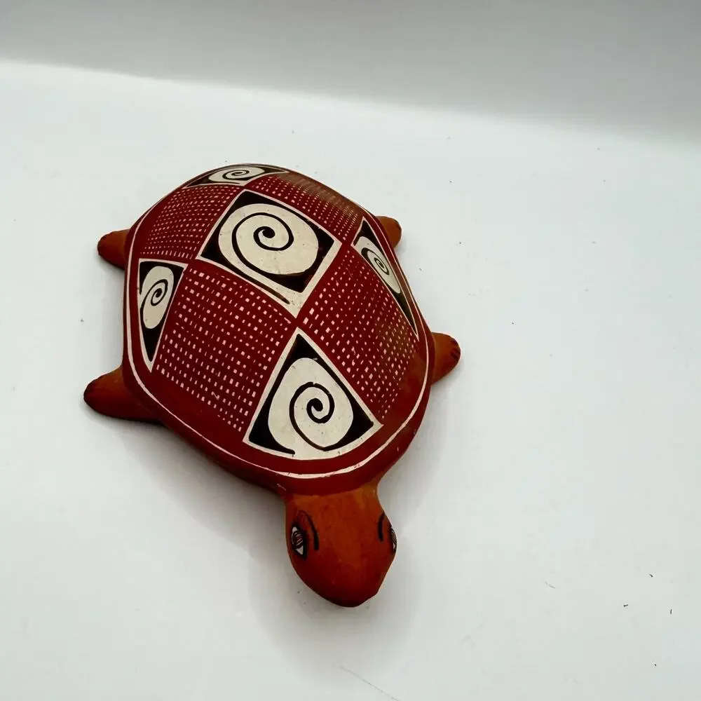 Vintage Turtle Rainmaker Rattle Quibor Lara Venezuela Folk Art Pottery